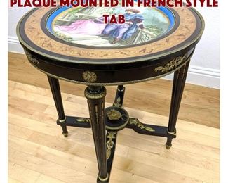 Lot 162 Lg Painted Porcelain Plaque Mounted in French Style Tab