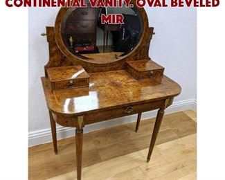 Lot 175 Burl Maple Antique Continental Vanity. Oval beveled mir