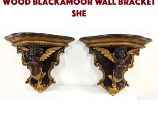 Lot 179 Pair Italianate Carved Wood Blackamoor Wall Bracket She