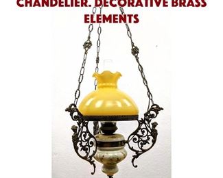 Lot 184 Victorian Hanging Chandelier. Decorative brass elements