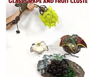 Lot 210 Mixed Decorative Arts Lot. Glass grape and fruit cluste