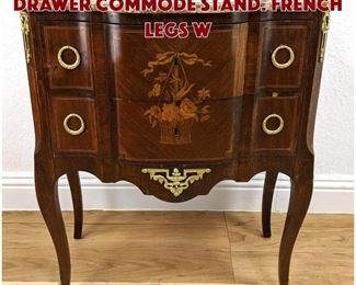 Lot 229 French Marble Top 2 Drawer Commode Stand. French legs w