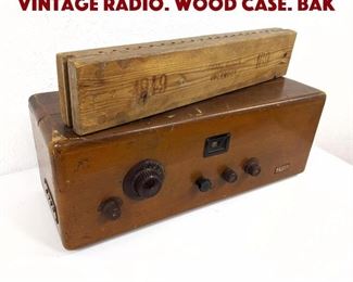 Lot 232 2 pc lot. NORA Model K4Wb Vintage Radio. Wood case. Bak