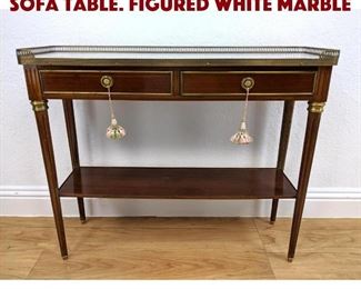 Lot 233 Marble Top French Hall Sofa Table. Figured white marble