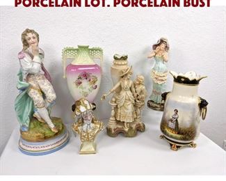 Lot 237 6pc Continental French Porcelain Lot. Porcelain bust