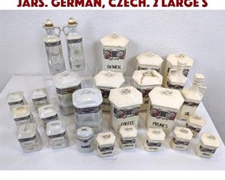 Lot 240 26pc Lg Assortment Spice Jars. German, Czech. 2 large s