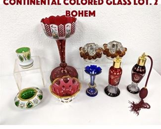 Lot 258 9pc Bohemian and Continental Colored Glass Lot. 2 bohem