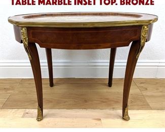 Lot 264 Inlaid French Side Lamp Table Marble Inset Top. Bronze