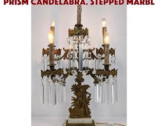 Lot 265 Continental Gilt Bronze Prism Candelabra. Stepped marbl