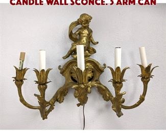 Lot 266 Gilt Bronze French Cherub Candle Wall Sconce. 5 arm can