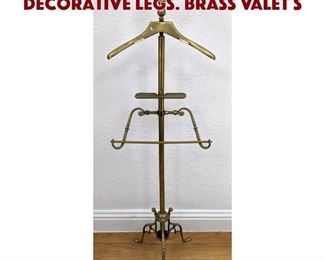 Lot 288 Brass Man s Valet Stand. Decorative legs. Brass Valet S