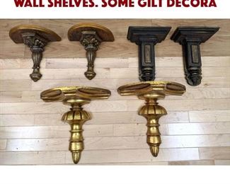 Lot 289 3 Pr Decorative Brackets Wall Shelves. Some gilt decora