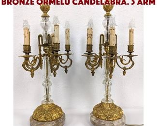 Lot 306 Pr French Crystal Gilt Bronze Ormelu Candelabra. 5 arm 