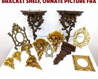 Lot 319 13pc Mixed Wall Mount Bracket Shelf, Ornate Picture Fra