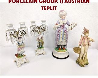 Lot 335 4pc Figural Pottery Porcelain Group. 1 Austrian Teplit