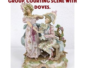 Lot 342 French Bisque Figural Group. Courting scene with doves.