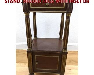 Lot 353 Marble Top Continental Stand. Reeded legs with inset br