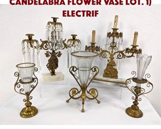 Lot 354 5pc Continental Candelabra Flower Vase Lot. 1 Electrif