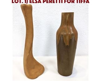 Lot 357 2pc 20th Century Pottery Lot. 1 ELSA PERETTI for TIFFA