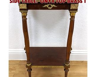 Lot 356 Onyx Top Brass Trim Stand Side Table. Onyx Top Brass T