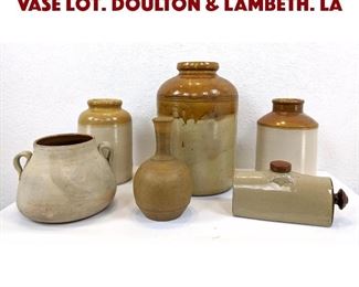 Lot 366 6pc Stoneware Crock Jug Vase Lot. DOULTON LAMBETH. La