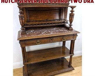 Lot 375 Continental Carved Oak Hutch Server Side Board. Two dra