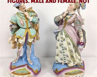 Lot 376 Pr Porcelain Royal Court Figures. Male and female. Not 