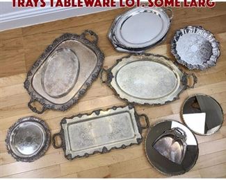 Lot 377 13pc Silverplate Serving Trays Tableware Lot. Some larg
