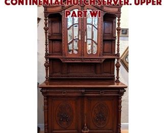 Lot 378 8 5 Carved Oak Continental Hutch Server. Upper part wi