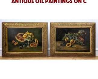 Lot 382 Pr Signed J. GIL GARCIA 1918 Antique Oil Paintings on C