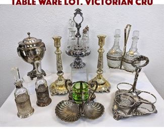 Lot 384 9pc Assorted Silver Plate Table Ware Lot. Victorian cru