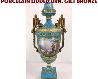 Lot 388 SEVRES French Antique Porcelain Lidded Urn. Gilt bronze