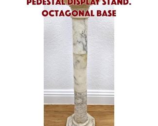 Lot 390 Alabaster Column Pedestal Display Stand. Octagonal base