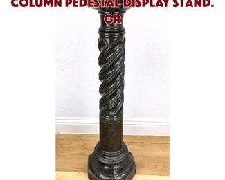 Lot 391 Green Marble Twisted Column Pedestal Display Stand. Gr