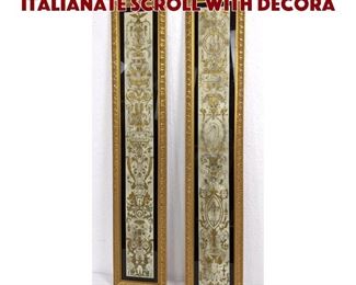 Lot 397 Pr Vintage Vertical Print Italianate Scroll with Decora