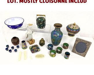 Lot 401 24pc Asian Decorative Arts Lot. Mostly cloisonne includ