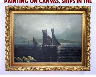 Lot 412 GUSTAVO MANCINELLI Oil Painting on Canvas. Ships in the