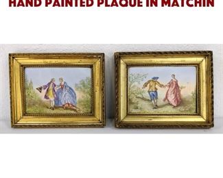 Lot 413 Pr Signed M VEZET SEVRES Hand Painted Plaque in matchin