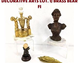 Lot 420 4pc Metal Vintage Decorative Arts Lot. 1 Brass bear fi