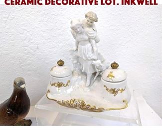 Lot 425 Mixed Vintage Porcelain Ceramic Decorative Lot. Inkwell