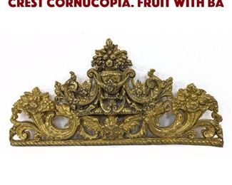 Lot 439 Ornate Brass Decorative Crest Cornucopia. Fruit with Ba