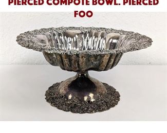 Lot 455 Sterling Silver Fancy Pierced Compote Bowl. Pierced foo