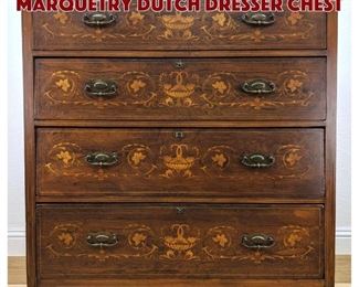 Lot 459 Antique Marble Top Inlaid Marquetry Dutch Dresser chest
