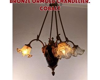 Lot 467 French Style Porcelain Bronze Ormolu Chandelier. Cobalt