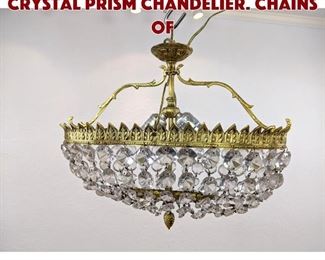 Lot 480 Oval Small Hanging Crystal Prism Chandelier. Chains of 