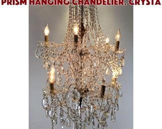 Lot 481 Ornate Antique Crystal Prism Hanging Chandelier. Crysta