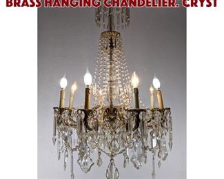 Lot 491 44 Elaborate Crystal  Brass Hanging Chandelier. Cryst