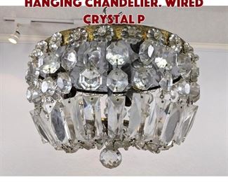 Lot 503 Small Crystal Prism Hanging Chandelier. Wired crystal p