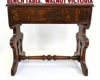 Lot 504 Walnut Victorian Lift Top Bench Table. Walnut Victoria