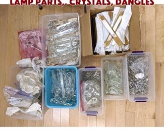 Lot 505 7 Boxes of Miscellaneous Lamp Parts,. Crystals, dangles